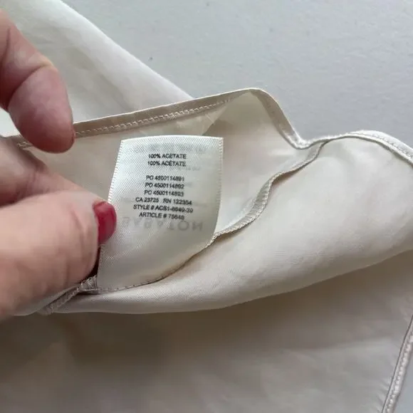 Aritzia Babaton Satin Slip Dress Size XXS Champagne Ivory Beige Mini Strappy - Picture 10 of 10